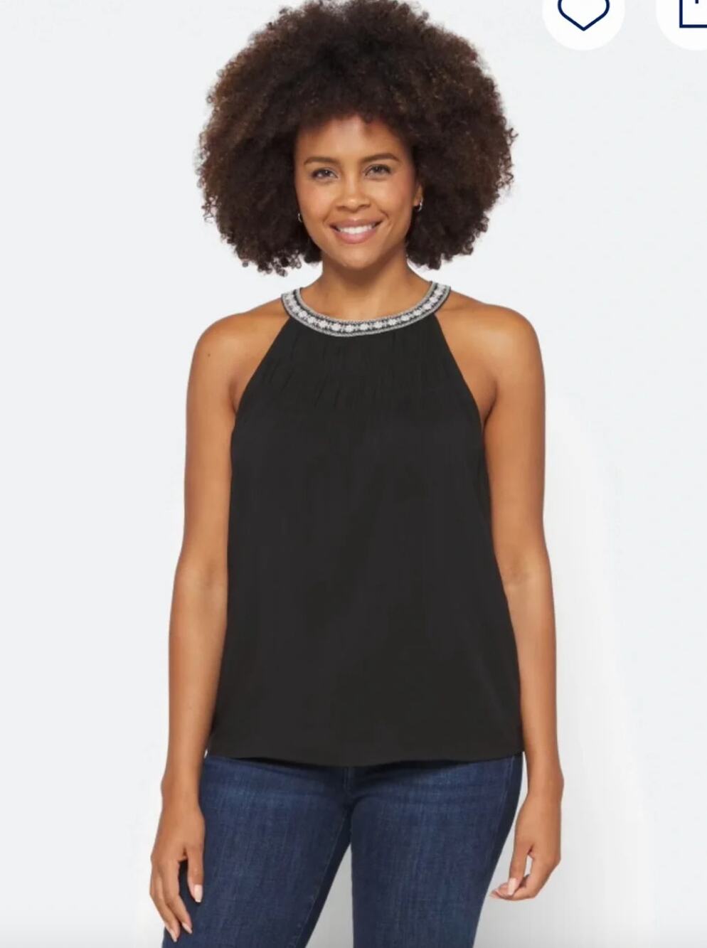 DANIEL RAINN Serenity Smock Detail Halter Top Size L Casual Going Out Party